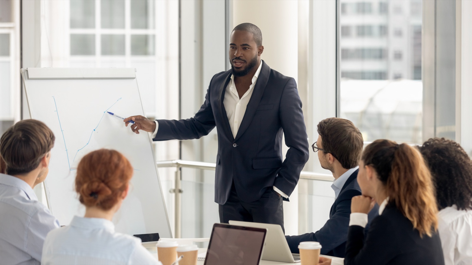 Business presentation to a project team