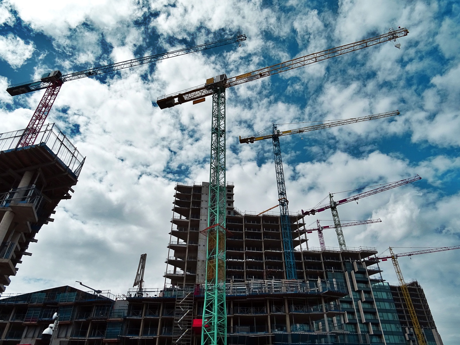 Tower crane on a building construction site